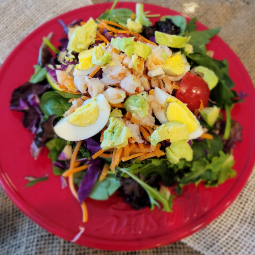 Spinach and shrimp salad