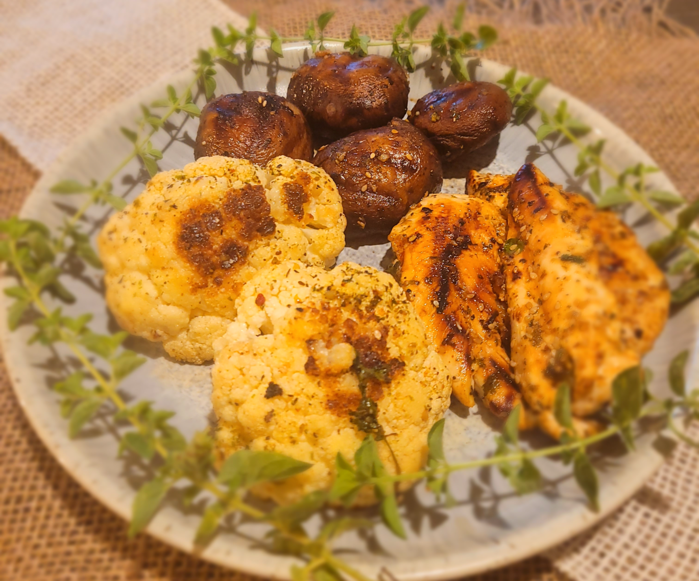 Grilled  Keto Cauliflower Steaks; Boost Testosterone, low calories, and no carbs!!